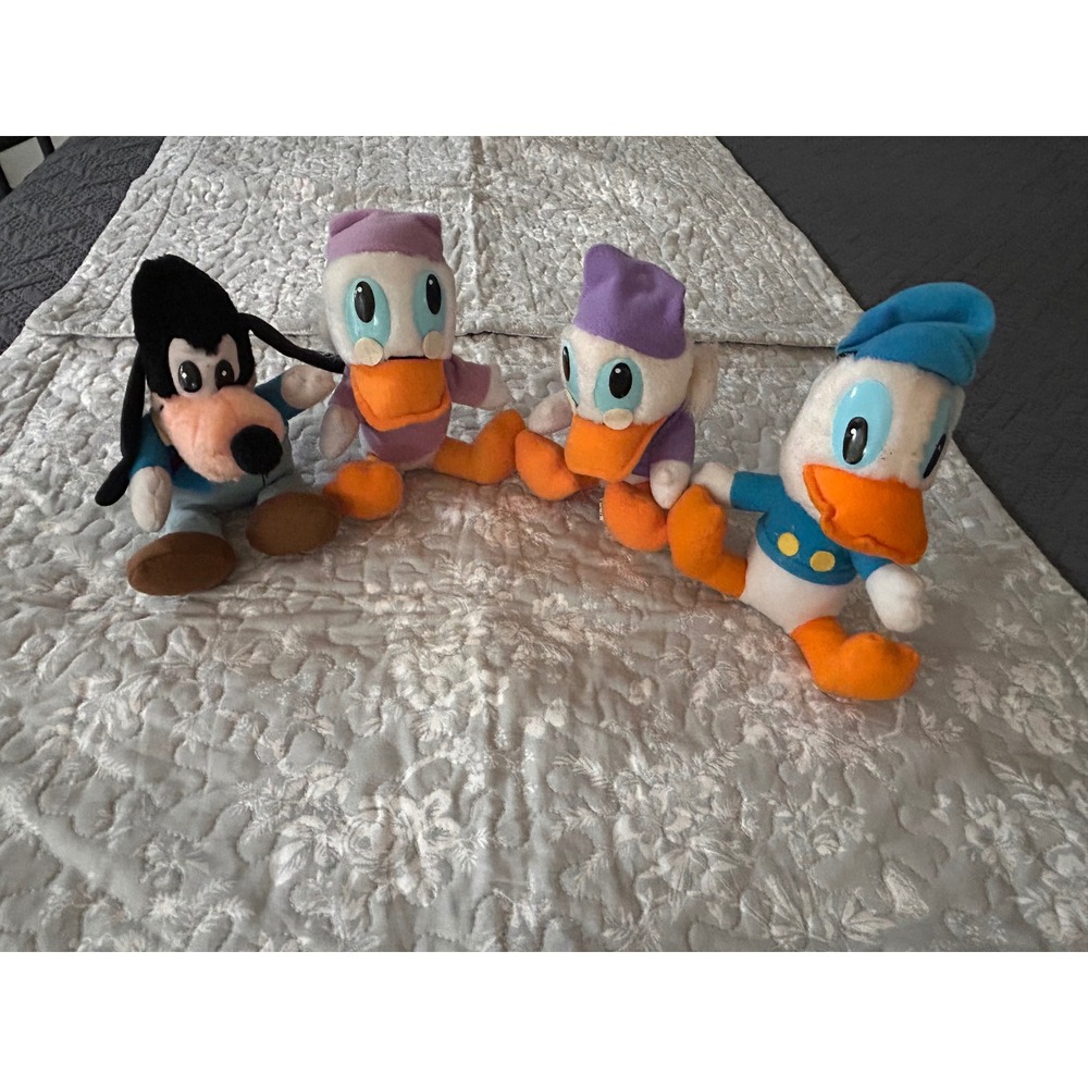 Vintage 1980's Disney's Mickey's Christmas Carol Plush Stuffed Animal Set